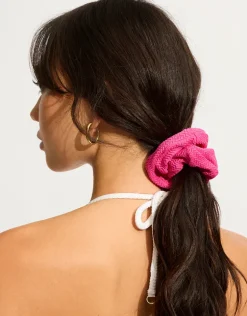 Sea Dive Scrunchy 2 Pack - Fuchsia Rose and Black