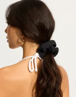 Sea Dive Scrunchy 2 Pack - Fuchsia Rose and Black