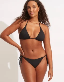 Sea Dive Tie Side Rio Bikini Pant - Black