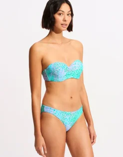 Sea Skin Bustier Bandeau Bikini Top - Vivid Green