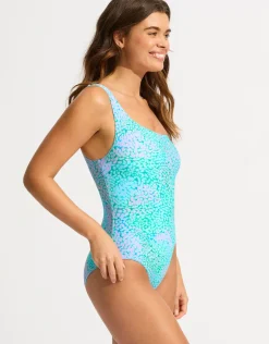 Sea Skin One Shoulder Swimsuit - Vivid Green