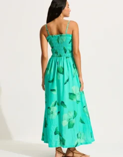 Secret Garden Shirred Maxi Dress - Jade