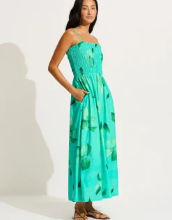 Secret Garden Shirred Maxi Dress - Jade