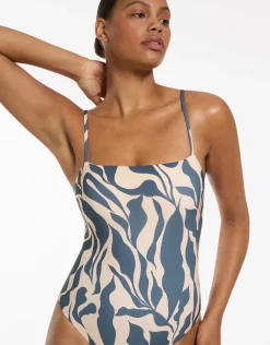 Sereno Minimal Tank Swimsuit - Steel Blue