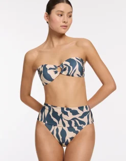 Sereno Ring Bandeau Bikini Top - Steel Blue