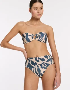 Sereno Ring Bandeau Bikini Top - Steel Blue