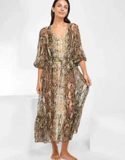 Serpent Long Blouse Dress - Python