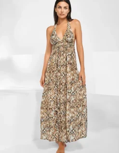 Serpent Maxi Halter Dress - Python