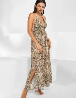 Serpent Maxi Halter Dress - Python