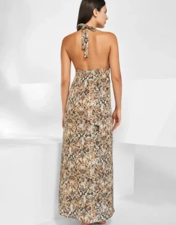 Serpent Maxi Halter Dress - Python