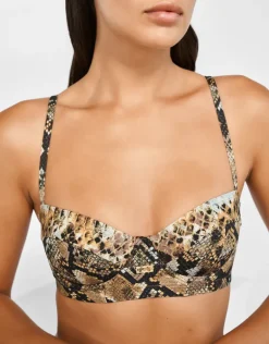 Serpent Underwired Balconet Bikini Top - Python