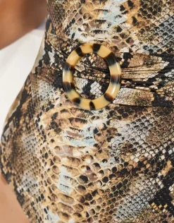 Serpent Underwired Ring Front Swimsuit - Python