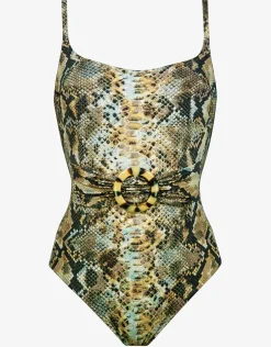 Serpent Underwired Ring Front Swimsuit - Python