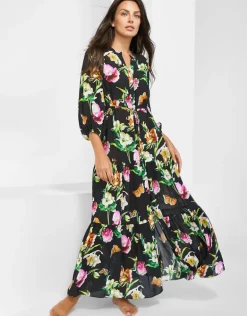 Siciliana Maxi Kaftan - Black-Brights