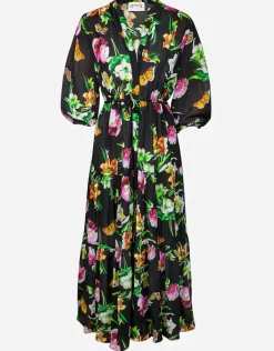 Siciliana Maxi Kaftan - Black-Brights