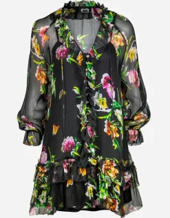 Siciliana Silk Tunic - Black-Brights