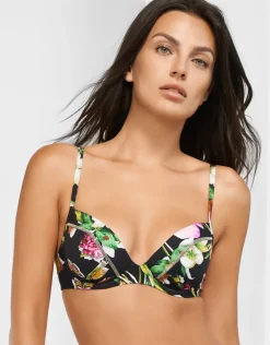 Siciliana Underwired Moulded Bikini Top - Black-Brights