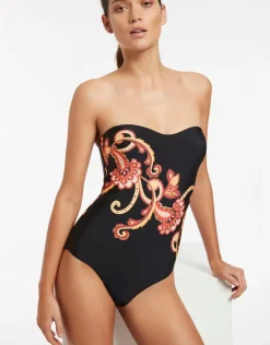 Silk Road Bandeau Swimsuit - Black