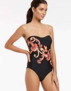 Silk Road Bandeau Swimsuit - Black