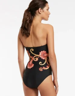 Silk Road Bandeau Swimsuit - Black