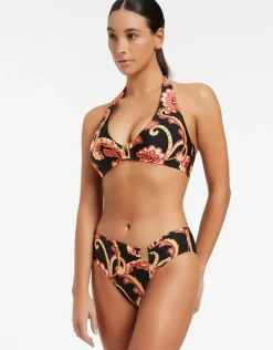 Silk Road D/DD Halter Bikini Top - Black