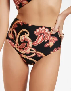 Silk Road High Waist Bikini Pant - Black