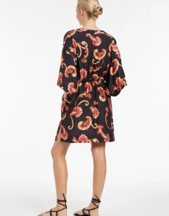 Silk Road Wide Sleeve Kaftan - Black