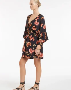 Silk Road Wide Sleeve Kaftan - Black