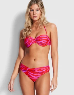 Skin Deep Bustier Bikini Top - Mandarin Red