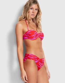 Skin Deep Bustier Bikini Top - Mandarin Red