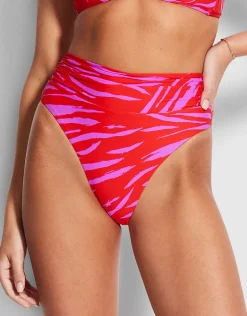 Skin Deep Roll Top Rio Bikini Pant - Mandarin Red