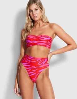 Skin Deep Roll Top Rio Bikini Pant - Mandarin Red