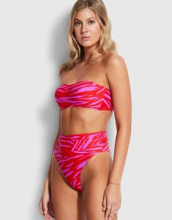 Skin Deep Roll Top Rio Bikini Pant - Mandarin Red
