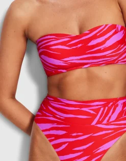 Skin Deep Roll Top Rio Bikini Pant - Mandarin Red