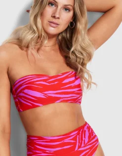 Skin Deep Roll Top Rio Bikini Pant - Mandarin Red