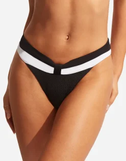 Slice of Splice Banded Bikini Pant - Black and White