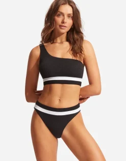 Slice of Splice High Rise Bikini Pant - Black and White