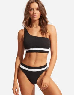 Slice of Splice High Rise Bikini Pant - Black and White