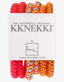 Slim Hair Tie Bundle - Orange and Pink