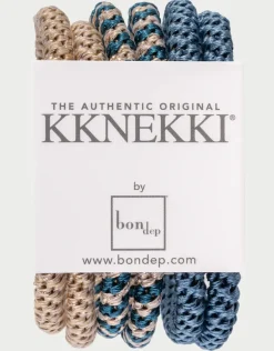 Slim Hair Tie Bundle - Teal and Gold