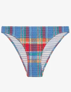 Smocked Madras Devin Hipster Bikini Pant - Multi