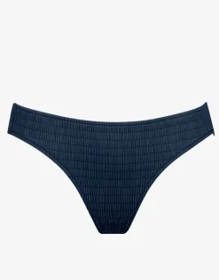 Solid Crush Ring Side Bikini Pant - Night Blue