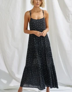 Soul Spots Strappy Maxi Dress - Black