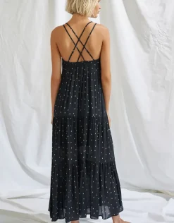 Soul Spots Strappy Maxi Dress - Black