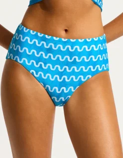 Soundwave High Waist Bikini Pant - Turquoise