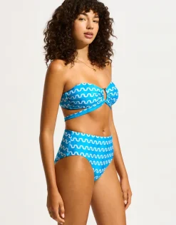 Soundwave U Wire Bandeau Bikini Top - Turquoise