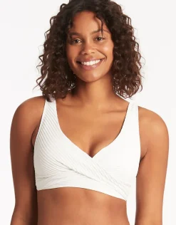 Spinnaker Cross Front Multi-Fit Bikini Top - White