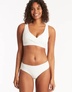 Spinnaker Cross Front Multi-Fit Bikini Top - White