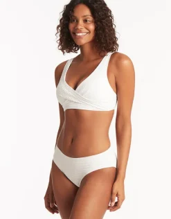 Spinnaker Cross Front Multi-Fit Bikini Top - White