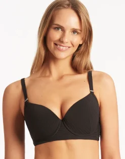 Spinnaker Moulded Underwired Bikini Top - Black